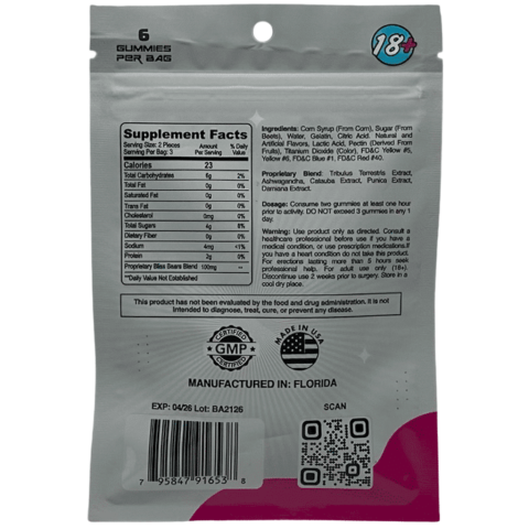 Bliss Bears Gummies for Her – Back