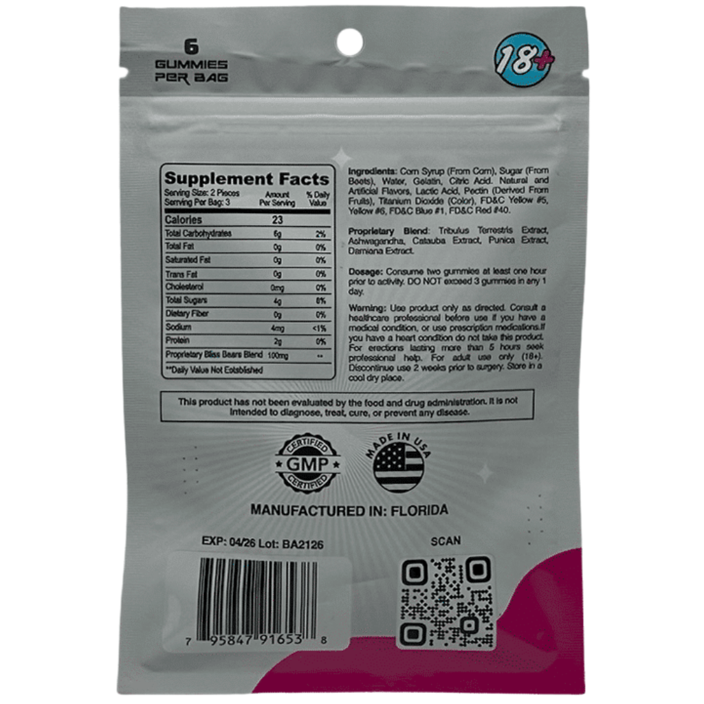 Bliss Bears Gummies for Her – Back